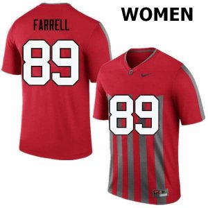 NCAA Ohio State Buckeyes Women's #89 Luke Farrell Throwback Nike Football College Jersey ZLV1345FG